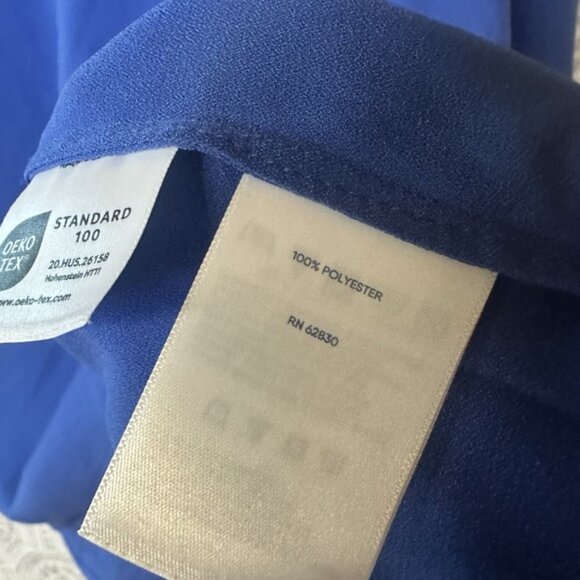 Lands End Womens 18w Blue Blouse 3/4 Double Flutter Sleeve Plus Sized - Picture 5 of 5